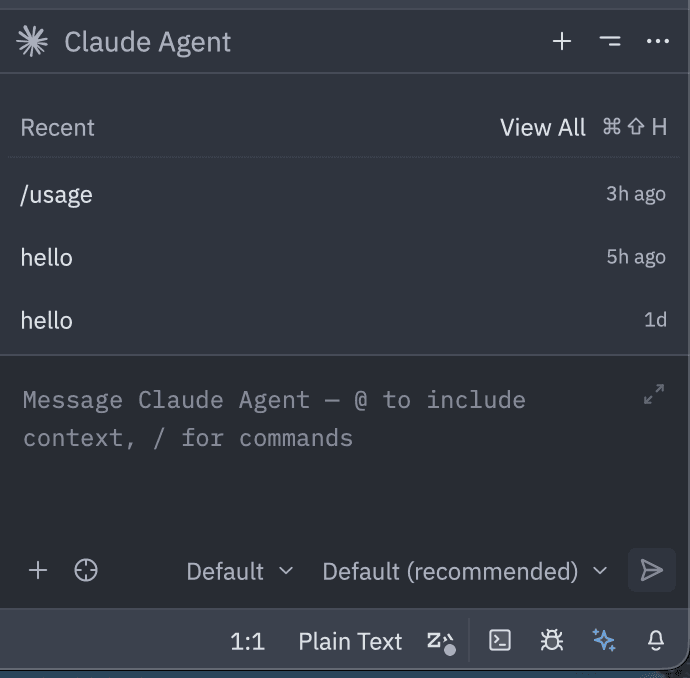 Zed で AI エリアを開いた画面